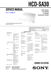 Sony HCD-SA30 Service Manual