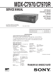 Sony MDX-C7970R Service Manual