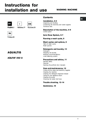Hotpoint Ariston AQUALTIS AQLF8F 292 U Instructions For Use & Installation