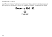 Piaggio Beverly 400 I.E Maintenance Instructions Manual