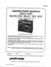 Multi-Amp SR-51 A Instruction Manual