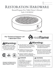 Realflame Round Propane Fire Table Owner's Manual