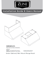 Zline 527 Installation Manual & User Manual