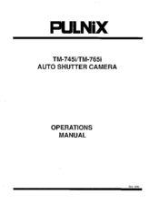 Pulnix TM-745i Operation Manual
