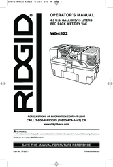 RIDGID WD4522 Operator's Manual