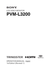 Sony Trimaster PVM-L3200 Operation Manual