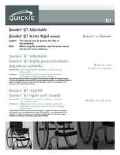 Quickie Q7 Adjustable Owner's Manual