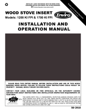 Enviro 1200 KI FPI Installation And Operation Manual