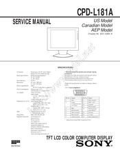 Sony FD Trinitron CPD-L181A Service Manual