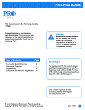 Pro1 IAQ T925 Operating Manual