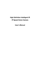 Tiandy IP Speed Dome Camera User Manual