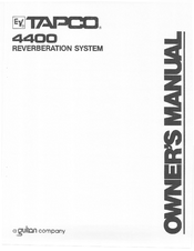 Tapco 4400 Owner's Manual