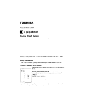 Toshiba gigabeat U Series Quick Start Manual