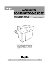Duplo DocuCutter DC-545HC Instruction Manual