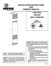 Empire Heating Systems FAW-55-1SPP Installation Instructions And Owner's Manual