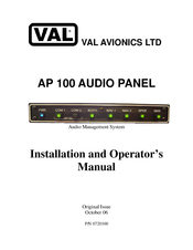 VAL Avionics AP 100 Installation And Operator's Manual
