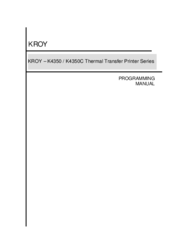 Kroy K4350 Programming Manual