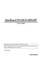 Hitachi Solutions StarBoard PX-DUO-65P User Manual