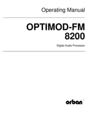 Orban OPTIMOD-FM 8200 Operating Manual
