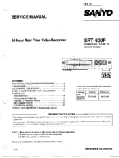 Sanyo SRT-600P Service Manual