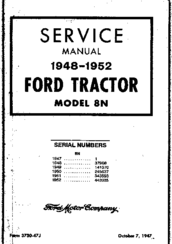 Ford 8N 1948-1952 Service Manual