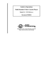 Audio international VCP-014-xx-x Operation Manual