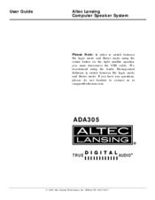 Altec Lansing ADA305 User Manual