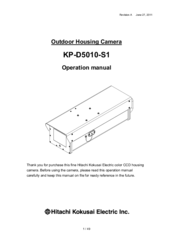 Hitachi KP-D5010-S1 Operation Manual