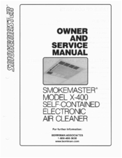 Smokemaster X-400 Owner's And Service Manual