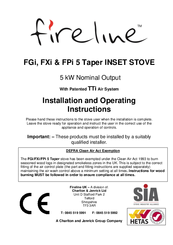 FireLine FPi 5 Taper Installation And Operating Instructions Manual