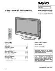 Sanyo LCD-30CA1Z Service Manual