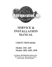 Global Refrigeration 4SF Service And Installation Manual