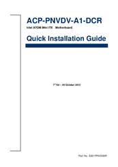 Avalue Technology ACP-PNVDV-A1-DCR Quick Installation Manual