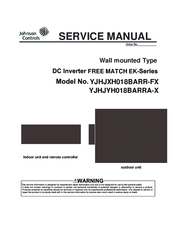 Johnson Controls YJHJXH018BARR-FX Service Manual