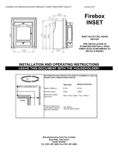 Cast Tec Firebox INSET Installation And Operating Instructions Manual