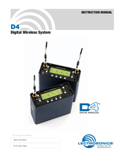 Lectrosonics D4 Instruction Manual