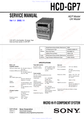 Sony HCD-GP7 Service Manual