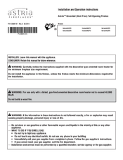 Astria Valiant36ZP3 Installation And Operation Instructions Manual