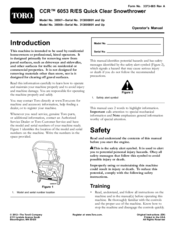 Toro CCR 6053 ES Quick Clear Operator's Manual