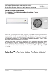 Sedna Aire Solar Cool SWM Single Installation Manual And User's Manual