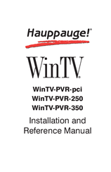 Hauppauge WinTV-PVR-pci Installation And Reference Manual