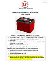 Lithionics Battery NeverDIE User Manual