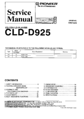Bedienungsanleitung-Operating Instructions für Pioneer CLD-D925 
