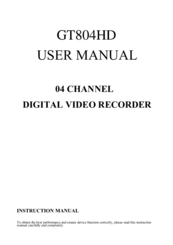 G-Tec GT804HD User Manual