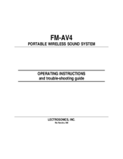 Lectrosonics FM-AV4 Operating Instructions Manual