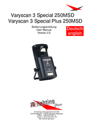 JB-Lighting Varyscan 3 Special 250MSD User Manual