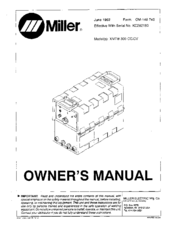 Miller XMT 300 CV Owner's Manual