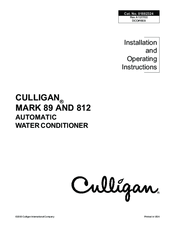 Culligan MARK 812 Installation And Operating Instructions Manual