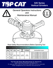 TOP CAT 54VB General Operators Instructions And Maintenance Manual
