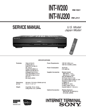Sony INT-W200 Service Manual